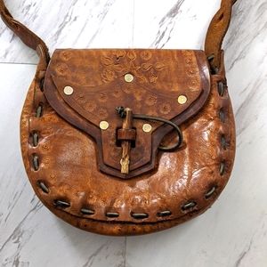 Vintage western tooled boho purse